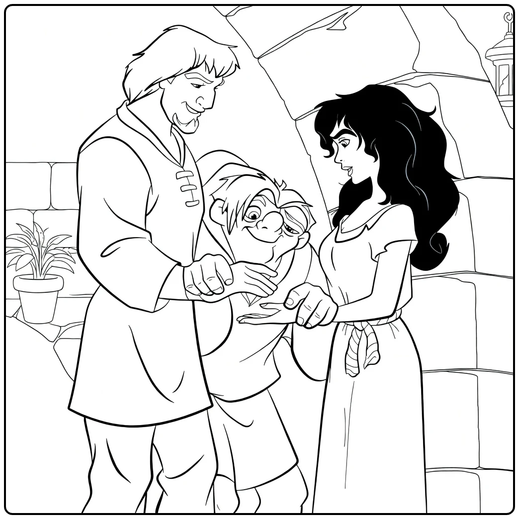 The Hunchback of Notre Dame Kleurplaat met Esmeralda