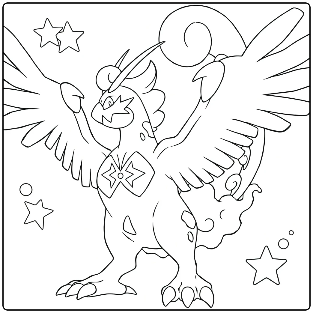 Virizion Kleurplaat: majestueuze Pokémon met vleugels