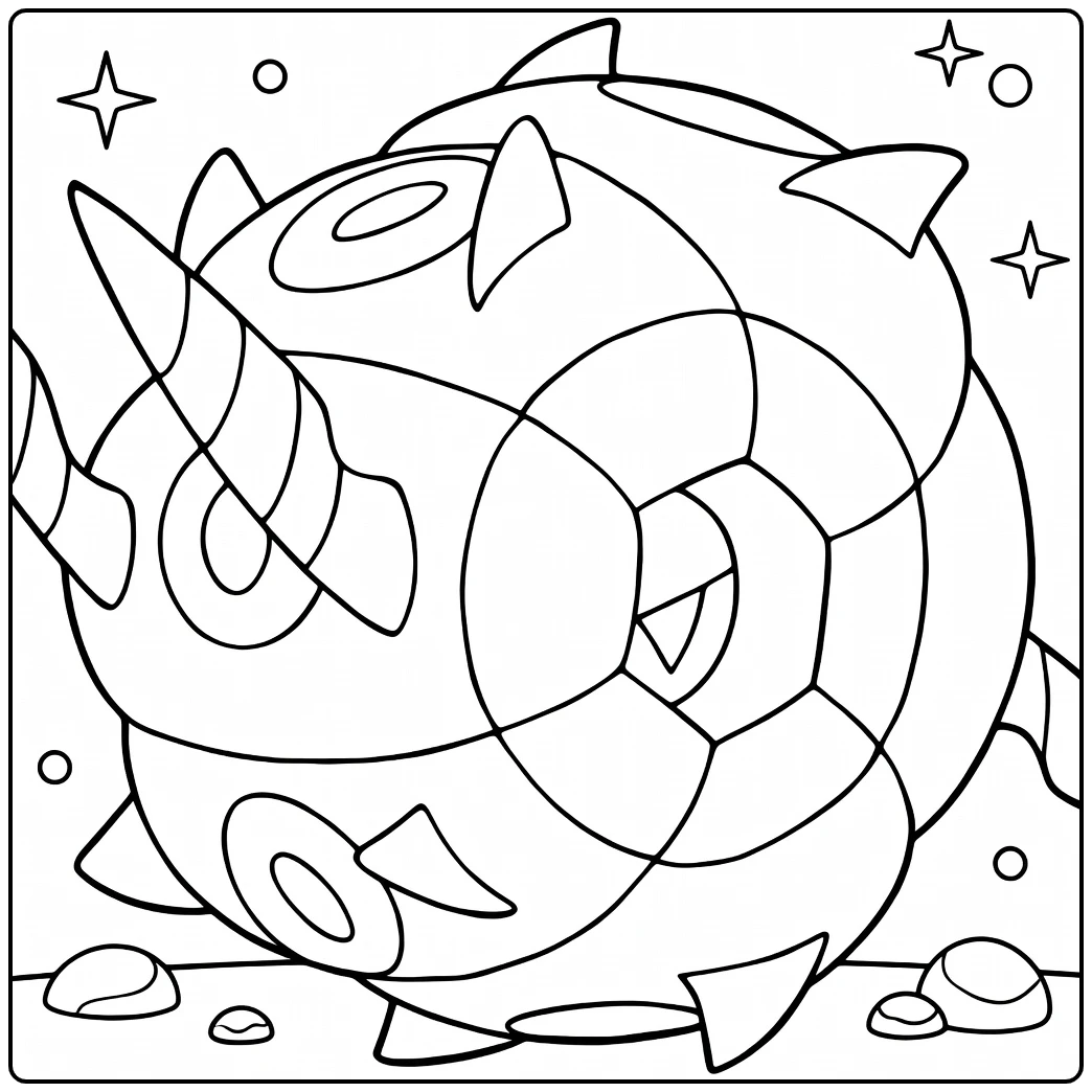 Whirlipede Kleurplaat Pokémon stekelig bal te kleuren
