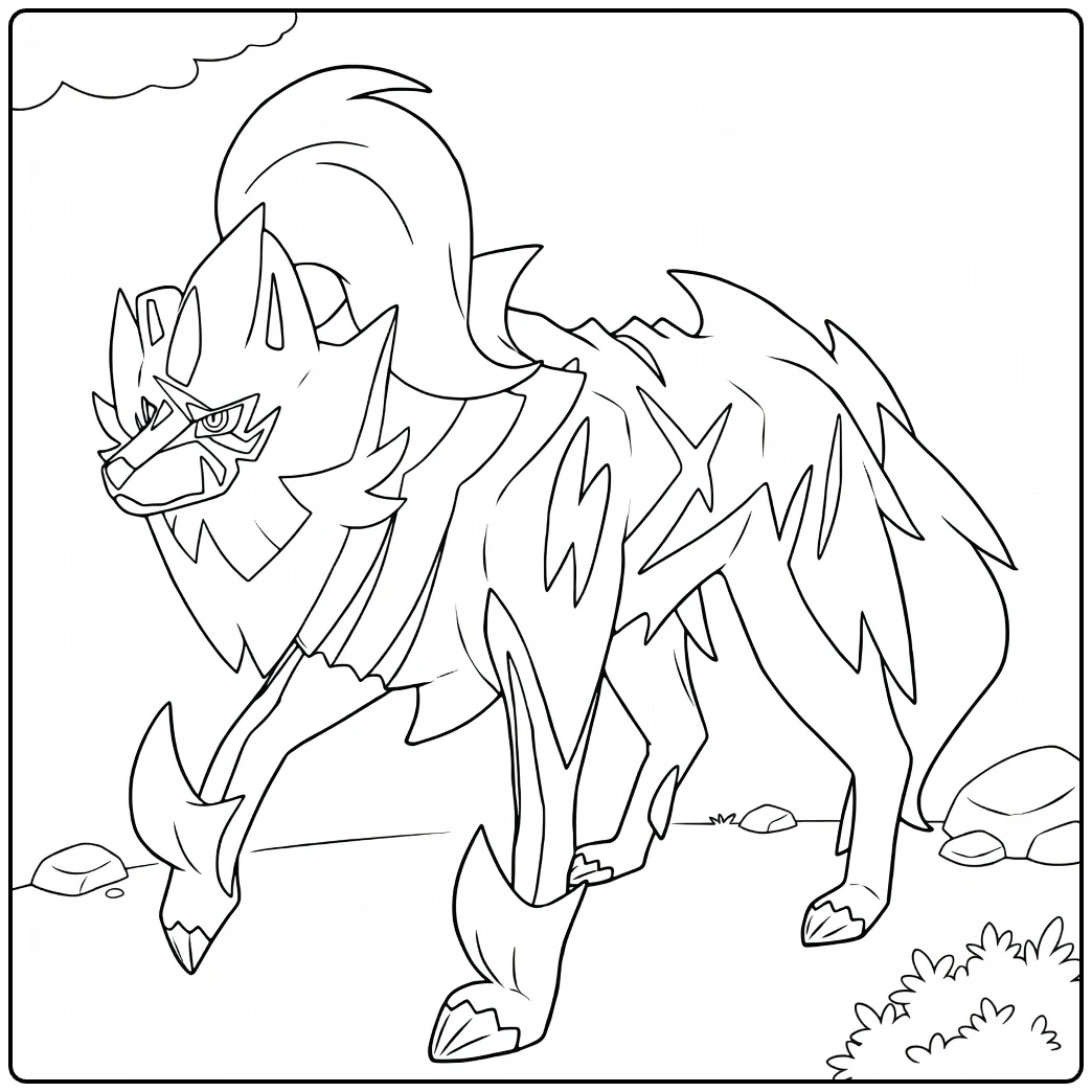 Zamazenta Hero of Many Battles Kleurplaat in aanvalspose