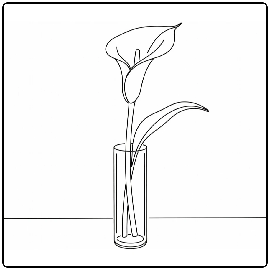 zantedeschia kleurplaat elegante calla lelie in vaas