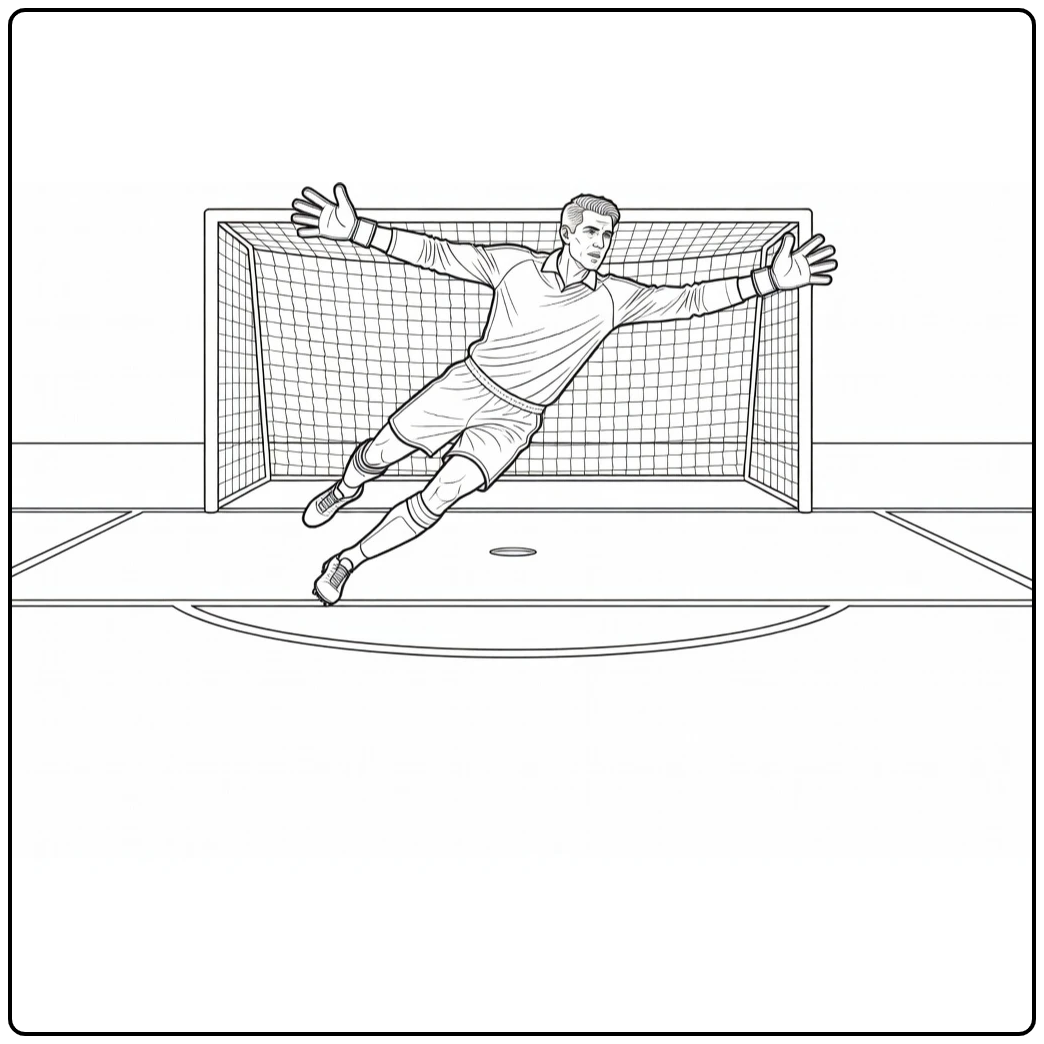 Edwin van der Sar Kleurplaat van penalty redding
