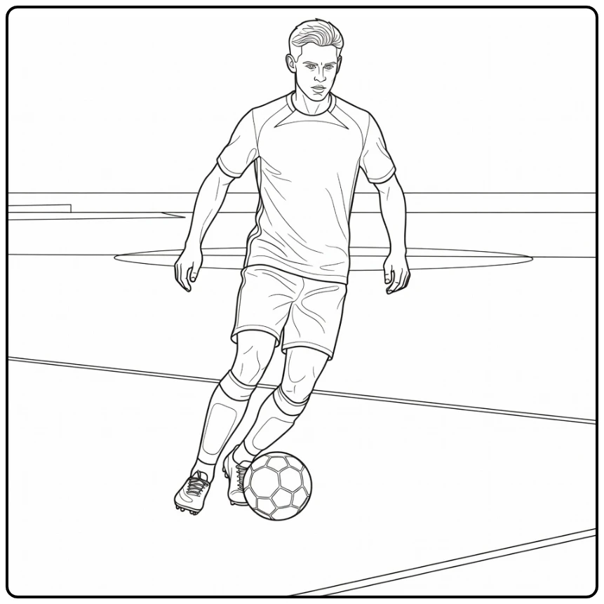 frenkie de jong kleurplaat van Frenkie de Jong die dribbelt