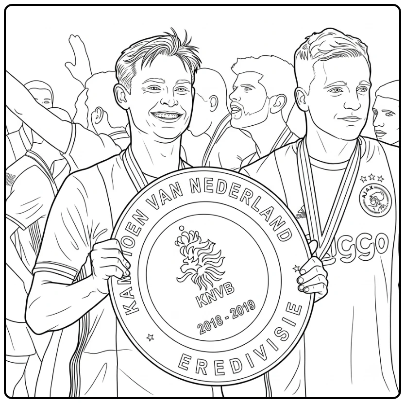 kleurplaat ajax van Ajax Amsterdam voor jonge supporters