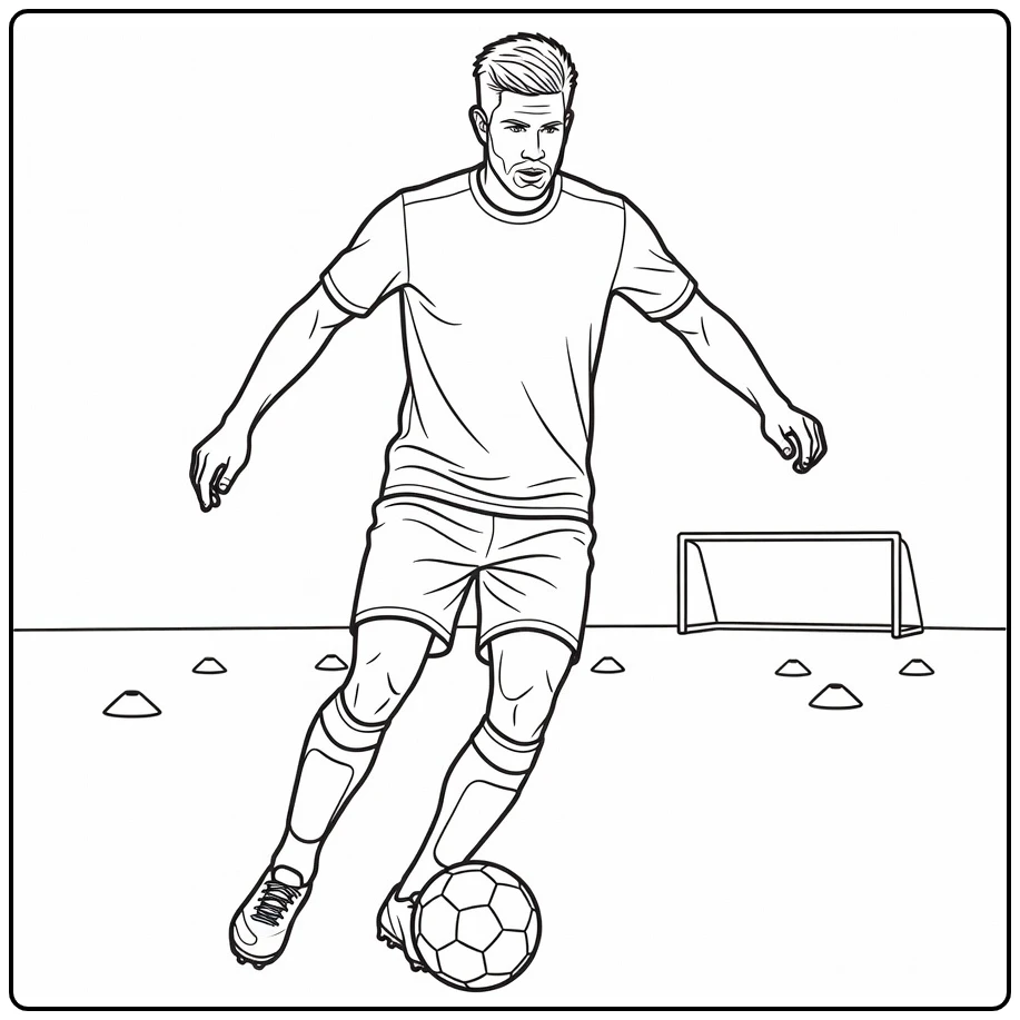 kleurplaat kevin de bruyne bal controlerend in training