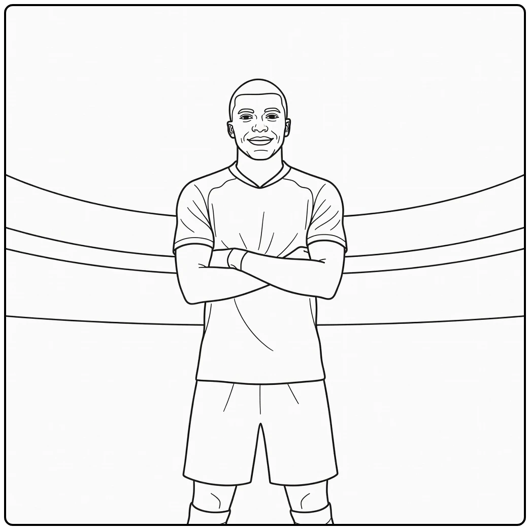 kleurplaat mbappe van Mbappé die goal viert
