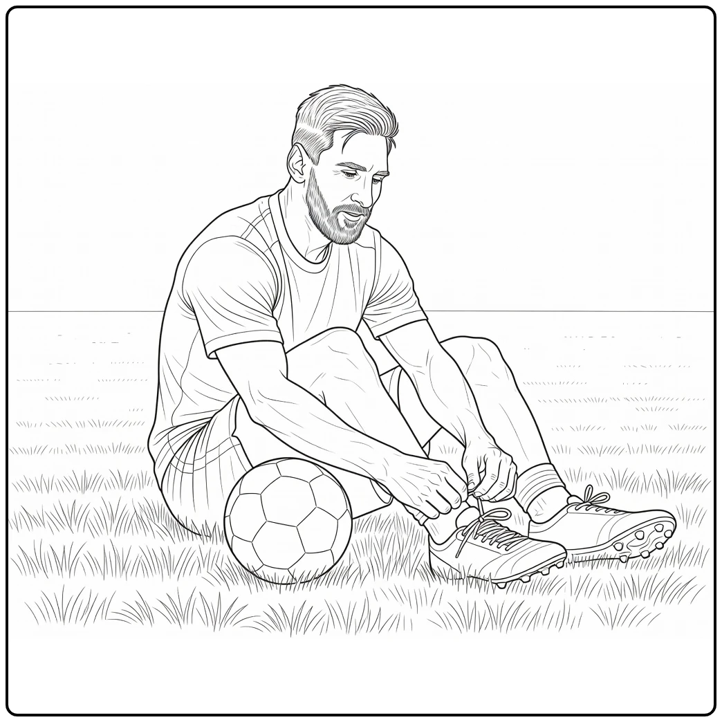 kleurplaat messi Messi strikt veters naast voetbal