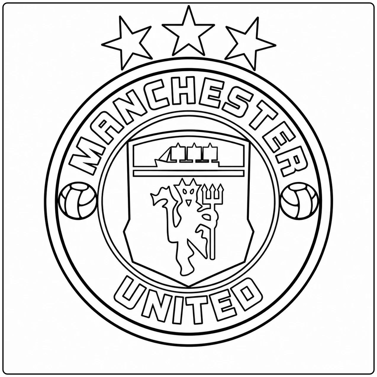 kleurplaat voetbal logo voor creatief kleurenplezier