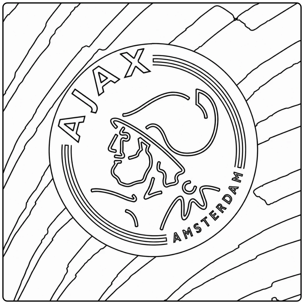 kleurplaat voetbal logo met bal en embleem