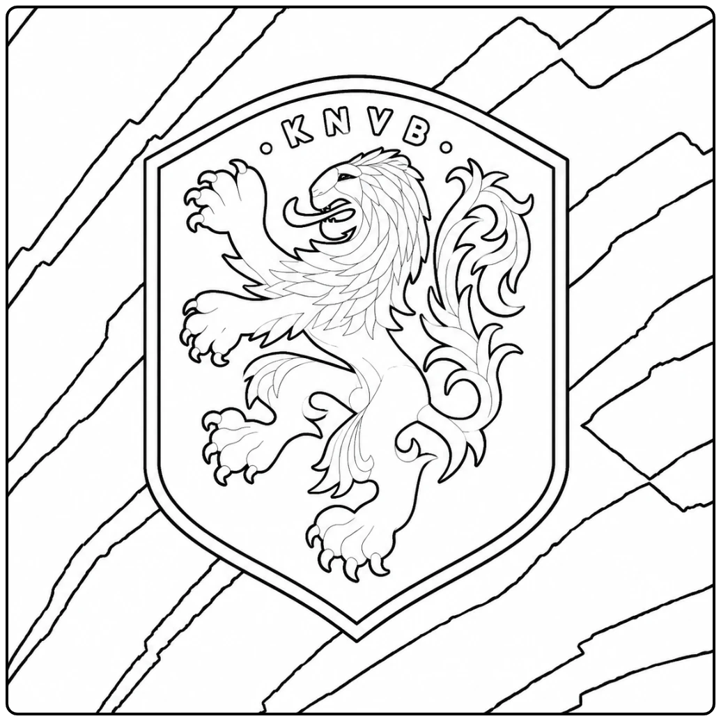 kleurplaat voetbal logo voor kids om in te kleuren