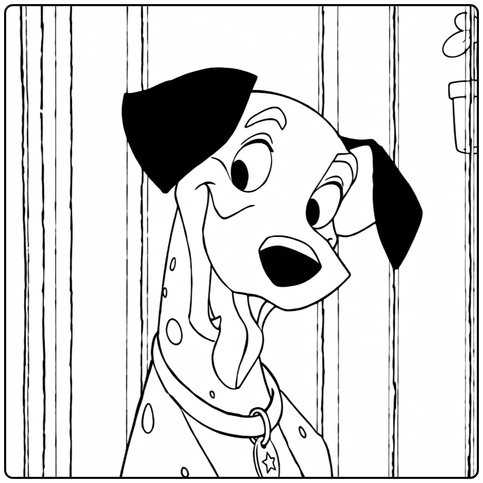 Pongo Kleurplaat van dalmatiër hond achter tralies