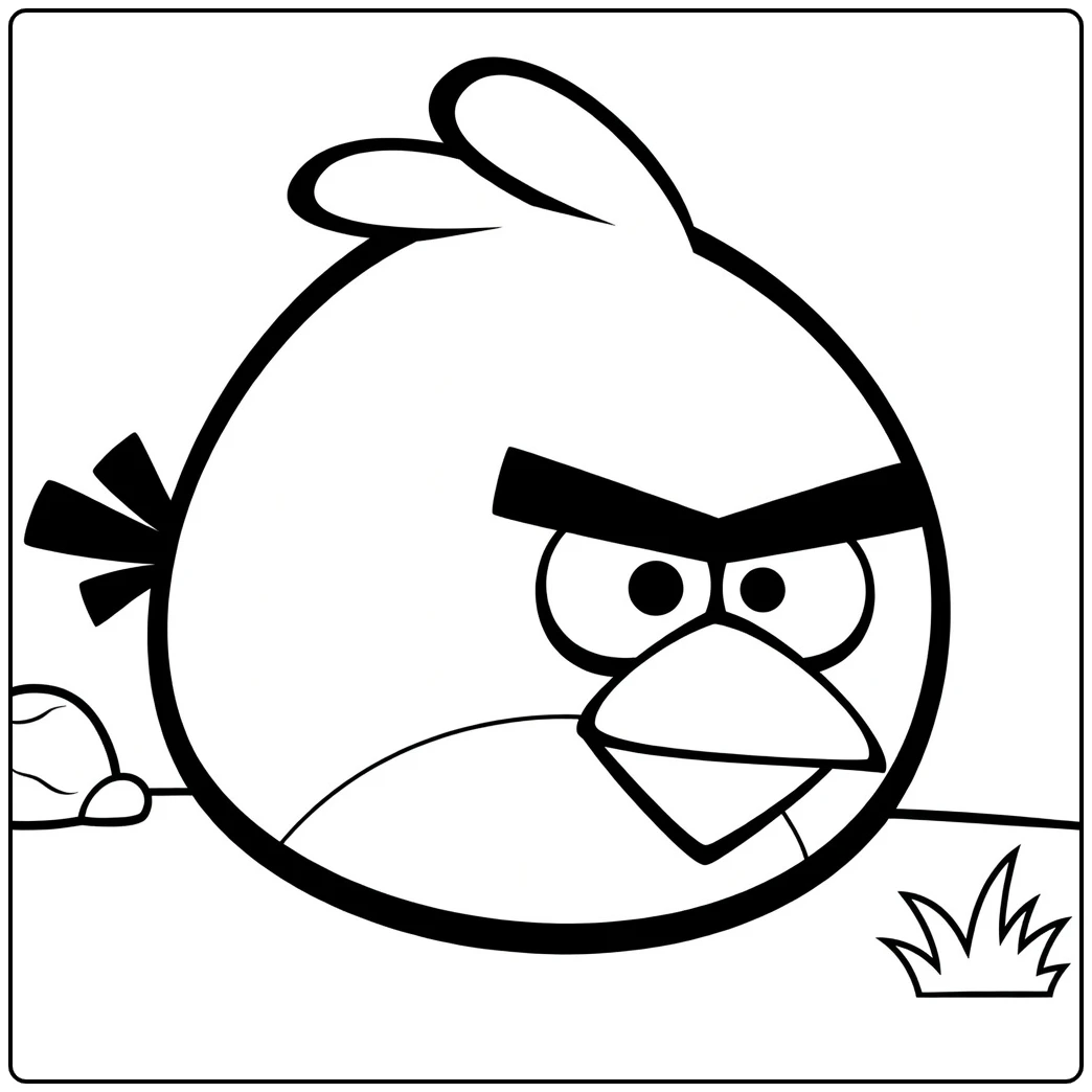 Red Kleurplaat Angry Birds rode vogel om te kleuren