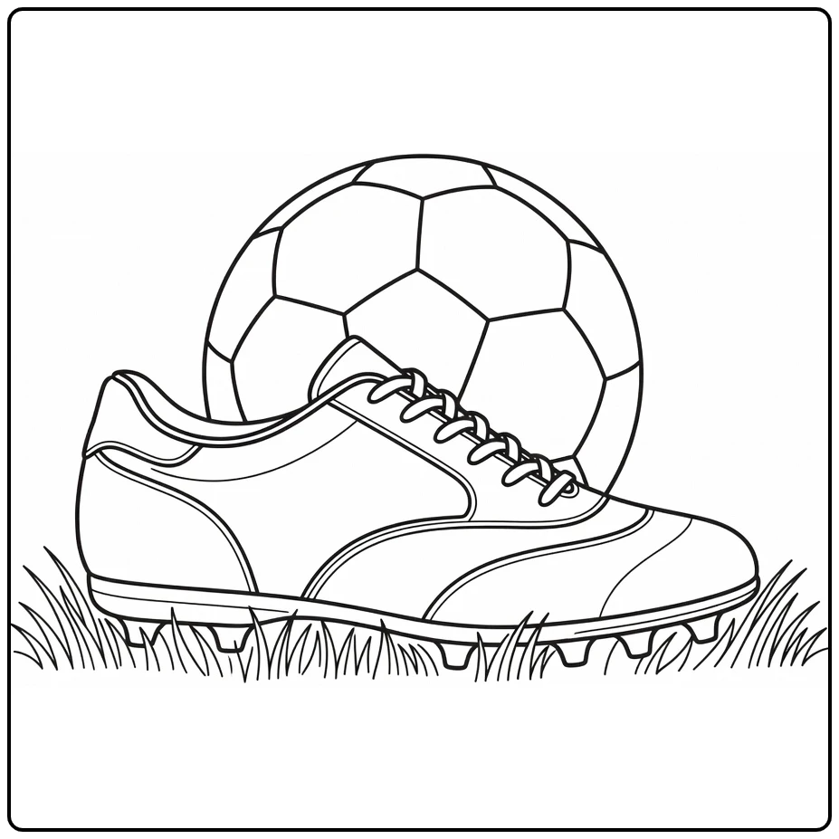 voetbalschoen kleurplaat van leren schoen met noppen