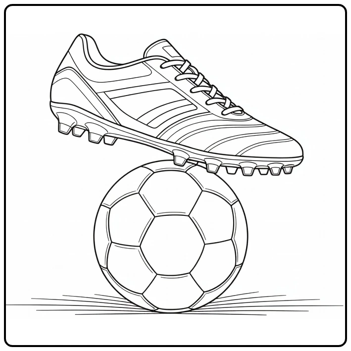 Voetbalschoen kleurplaat van schoen op voetbal met studs