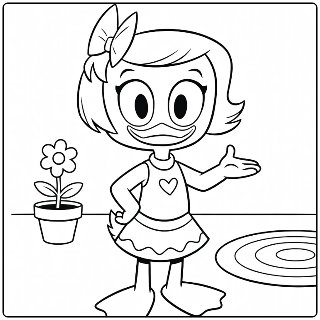 Webby Vanderquack Kleurplaat van schattige cartoon eend