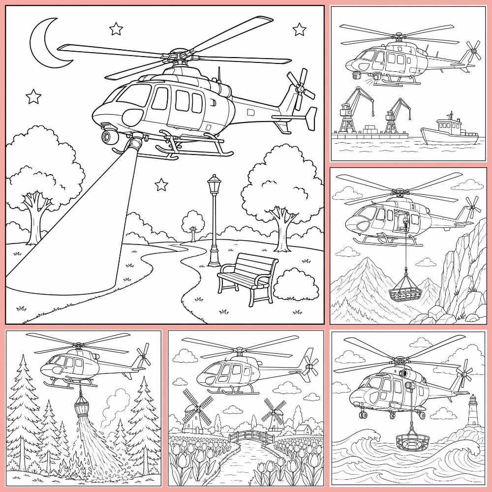 Gratis Helikopter Kleurplaten Om Te Printen PDF Voor Alle