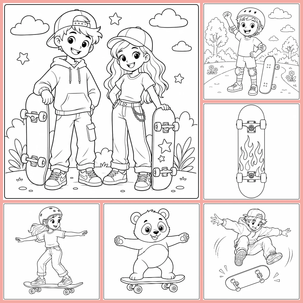 Gratis Skateboard Kleurplaten Om Te Printen PDF Voor Alle