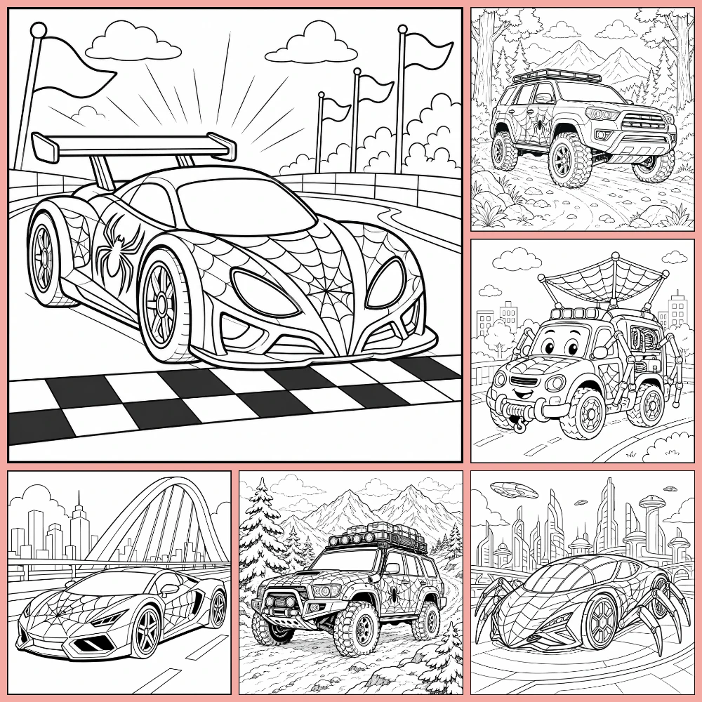 Gratis Spiderman Auto Kleurplaten Om Te Printen PDF Voor Alle