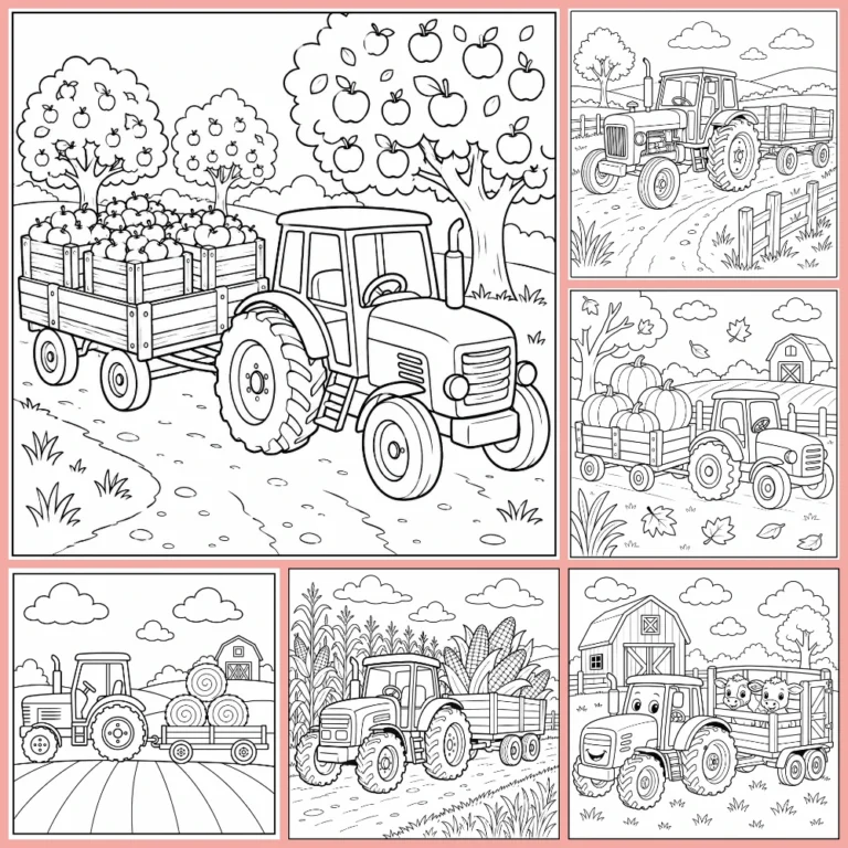 Gratis Tractor Met Aanhanger Kleurplaten Om Te Printen PDF Voor Alle