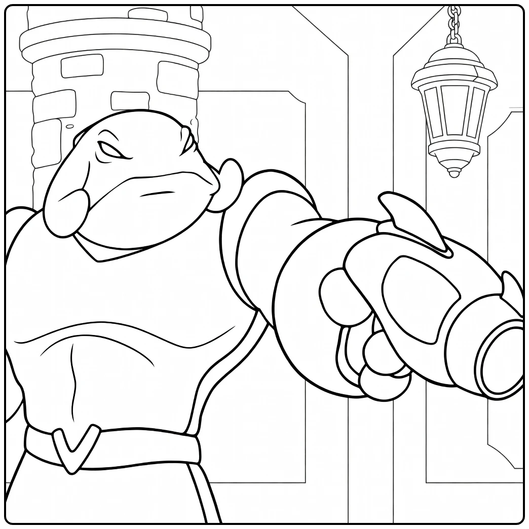 Captain Gantu Kleurplaat met een gespierde reptielachtige humanoid in harnas die een straalgeweer richt