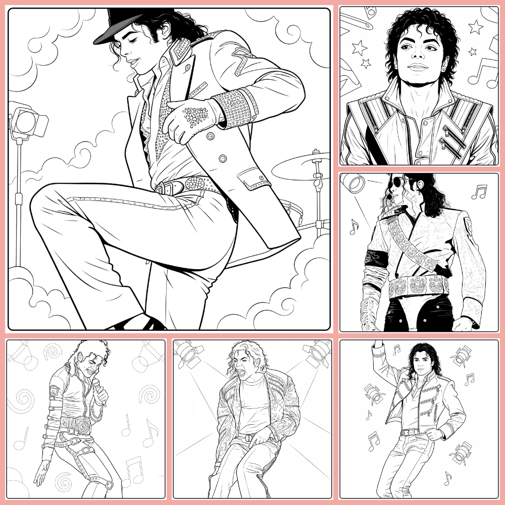 Gratis Michael Jackson Kleurplaten Om Te Printen PDF Voor Alle